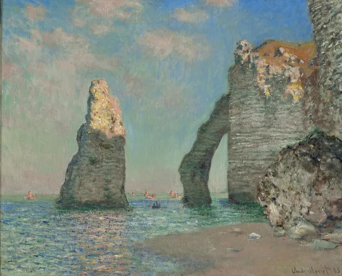 Framed Print : The Cliff at Etretat, 1885. Creator: Monet, Claude (1840-1926) Framed Print : The Cliff at Etretat, 1885. Creator: Monet, Claude (1840-1926)