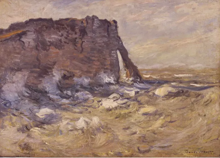 Framed Print : Cliff and Porte d Aval by Stormy Weather, 1883. Creator: Monet, Claude (1840-1926) Framed Print : Cliff and Porte d Aval by Stormy Weather, 1883. Creator: Monet, Claude (1840-1926)