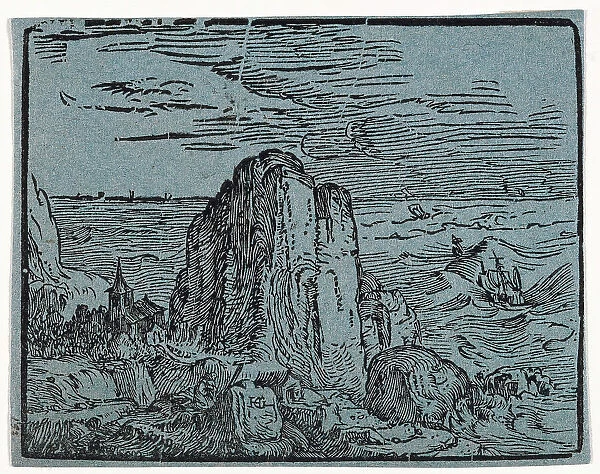 Cliff on the Seashore, between 1595 and 1600. Creator: Hendrik Goltzius