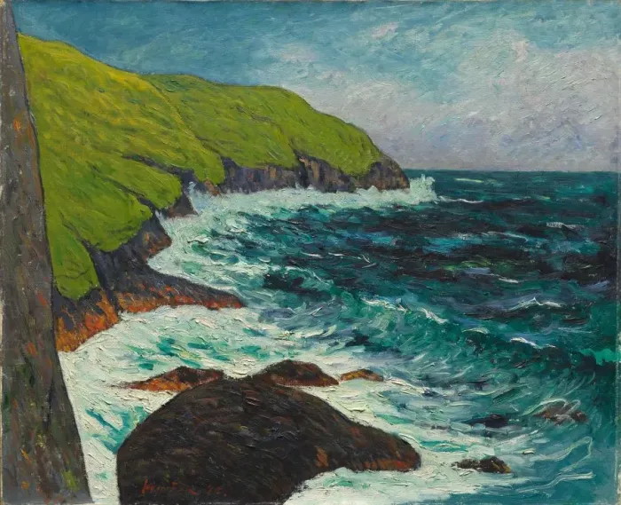 Framed Print : The Cliffs at Beg-ar-Fry, Saint-Jean-du-Doigt, 1895. Creator: Maxime Maufra (French, 1861-1918) Framed Print : The Cliffs at Beg-ar-Fry, Saint-Jean-du-Doigt, 1895. Creator: Maxime Maufra (French, 1861-1918)