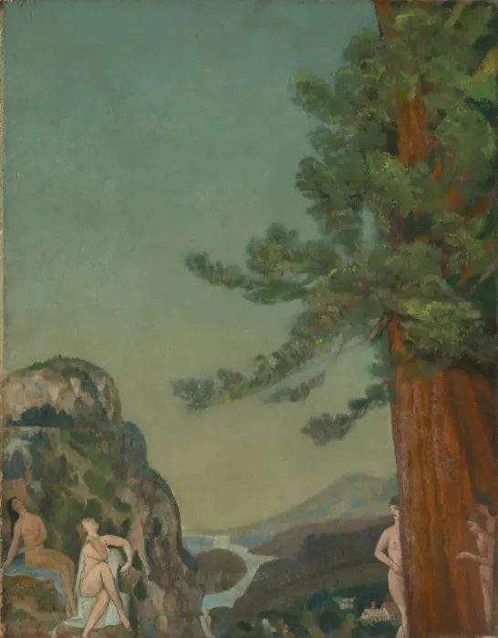Framed Print : On the Cliffs, ca. 1898. Creator: Arthur Davies Framed Print : On the Cliffs, ca. 1898. Creator: Arthur Davies