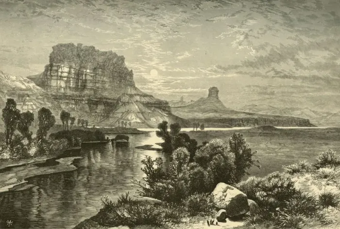 Framed Print : Cliffs of Green River, 1874. Creator: W. Roberts Framed Print : Cliffs of Green River, 1874. Creator: W. Roberts