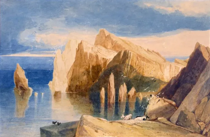 Framed Print : Cliffs on the North East Side of Point Lorenzo, Madeira, c1800-1840. Creator: John Sell Cotman Framed Print : Cliffs on the North East Side of Point Lorenzo, Madeira, c1800-1840. Creator: John Sell Cotman