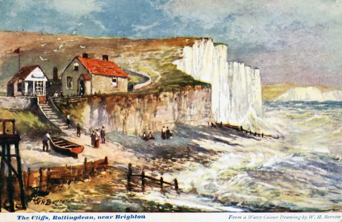 Framed Print : The Cliffs, Rottingdean, near Brighton, 1905. Artist: William Henry Borrow Framed Print : The Cliffs, Rottingdean, near Brighton, 1905. Artist: William Henry Borrow