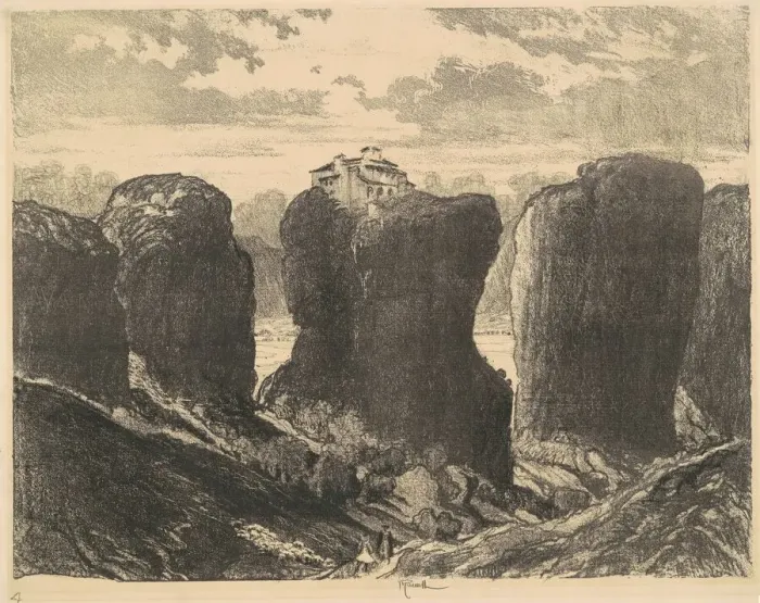 Framed Print : The Cliffs of the Trinity, 1913. Creator: Joseph Pennell Framed Print : The Cliffs of the Trinity, 1913. Creator: Joseph Pennell