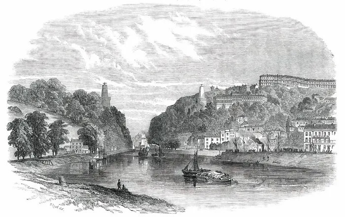 Framed Print : Clifton, from the Ferry, 1850. Creator: Unknown Framed Print : Clifton, from the Ferry, 1850. Creator: Unknown