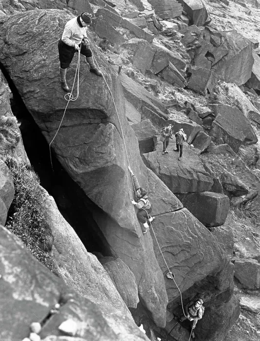Framed Print : Climbers on Stanage Edge, Hathersage, Derbyshire, 1964. Artist: Michael Walters Framed Print : Climbers on Stanage Edge, Hathersage, Derbyshire, 1964. Artist: Michael Walters