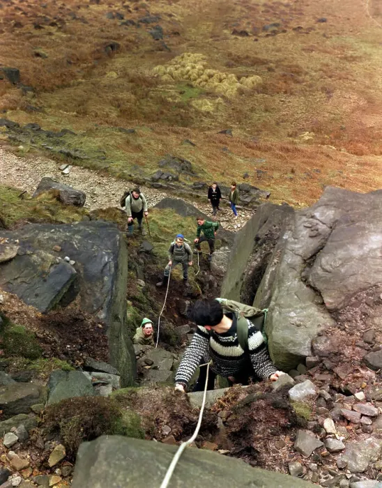 Framed Print : Climbers on Stanage Edge, Hathersage, Derbyshire, 1964. Artist: Michael Walters Framed Print : Climbers on Stanage Edge, Hathersage, Derbyshire, 1964. Artist: Michael Walters