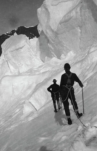 Climbing Mt. McKinley, between c1900 and 1923. Creator: Unknown