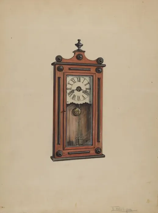 Framed Print : Clock, 1936. Creator: Lawrence Phillips Framed Print : Clock, 1936. Creator: Lawrence Phillips