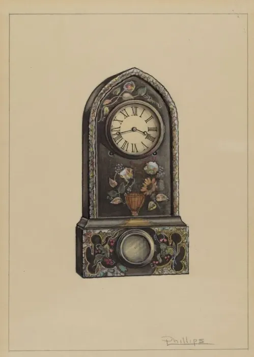 Framed Print : Clock, 1936. Creator: Lawrence Phillips Framed Print : Clock, 1936. Creator: Lawrence Phillips