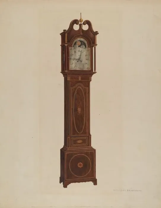 Framed Print : Clock, 1937. Creator: Harry Eisman