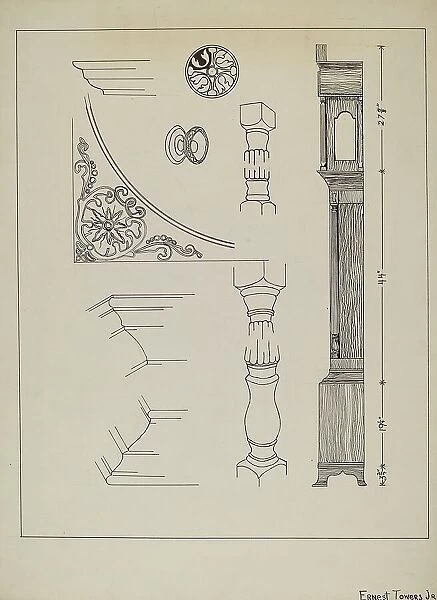 Clock, c. 1936. Creator: Ernest A Towers Jr