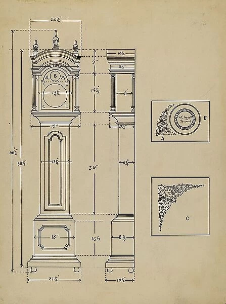 Clock, c. 1936. Creator: John Dieterich