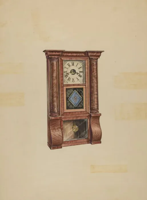 Framed Print : Clock, c. 1936. Creator: Lawrence Phillips Framed Print : Clock, c. 1936. Creator: Lawrence Phillips