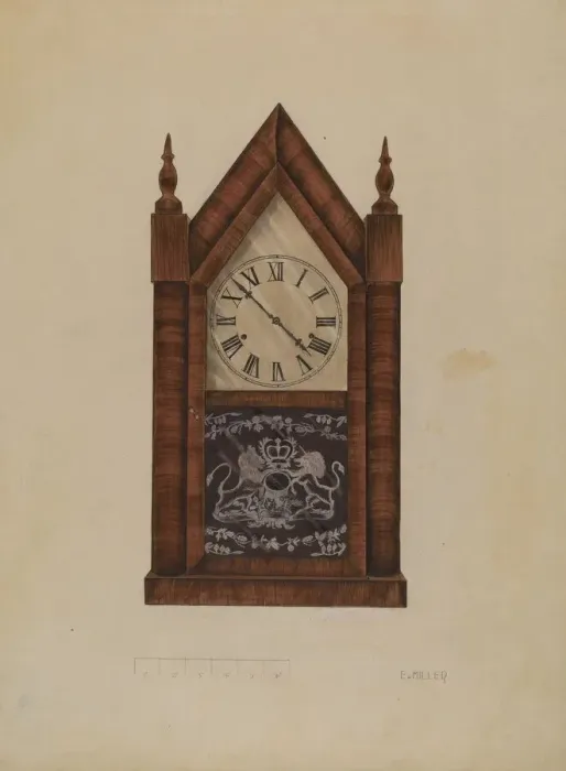 Framed Print : Clock, c. 1937. Creator: Edith Miller Framed Print : Clock, c. 1937. Creator: Edith Miller