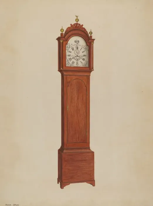 Framed Print : Clock, c. 1938. Creator: Arthur Johnson Framed Print : Clock, c. 1938. Creator: Arthur Johnson