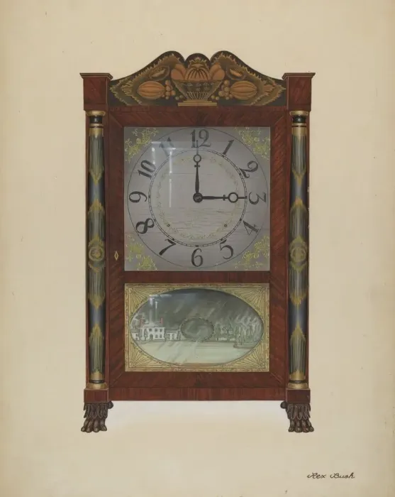 Framed Print : Clock, c. 1938. Creator: Rex F Bush