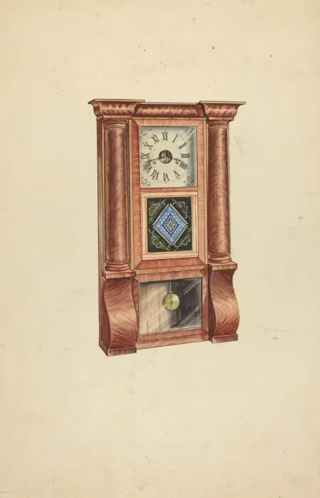 Framed Print : Clock, c. 1953. Creator: Lawrence Phillips Framed Print : Clock, c. 1953. Creator: Lawrence Phillips