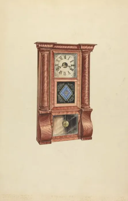 Framed Print : Clock, c. 1953. Creator: Lawrence Phillips Framed Print : Clock, c. 1953. Creator: Lawrence Phillips