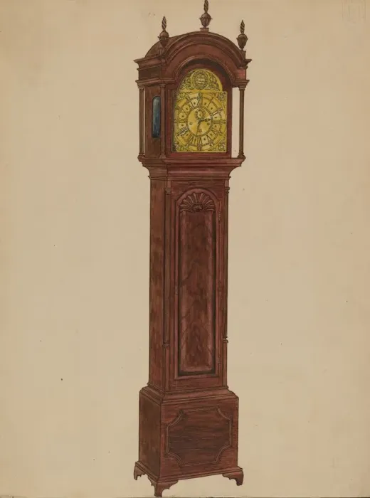 Framed Print : Clock Case, c. 1936. Creator: John Dieterich Framed Print : Clock Case, c. 1936. Creator: John Dieterich