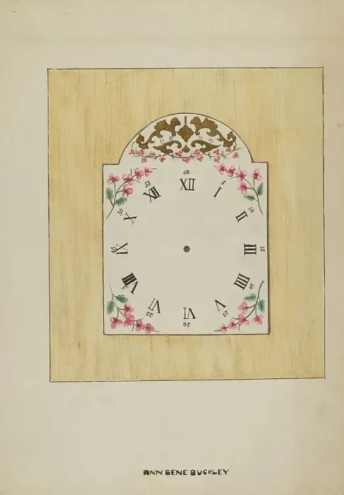 Framed Print : Clock Face, c. 1936. Creator: Ann Gene Buckley Framed Print : Clock Face, c. 1936. Creator: Ann Gene Buckley