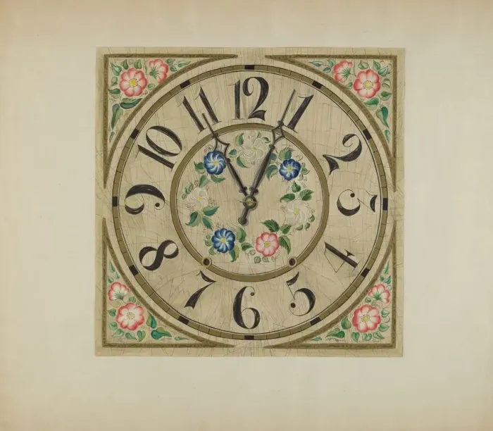 Framed Print : Clock Face, c. 1937. Creator: Gene Luedke Framed Print : Clock Face, c. 1937. Creator: Gene Luedke