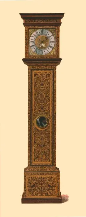 Framed Print : Clock inlaid with dark marquetry, 1905. Artist: Shirley Slocombe Framed Print : Clock inlaid with dark marquetry, 1905. Artist: Shirley Slocombe