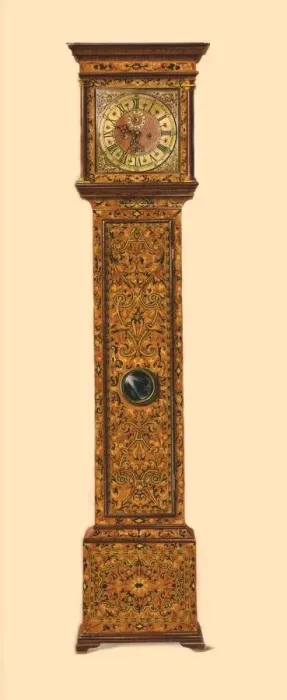 Framed Print : Clock inlaid with light marquetry, 1905. Artist: Shirley Slocombe Framed Print : Clock inlaid with light marquetry, 1905. Artist: Shirley Slocombe