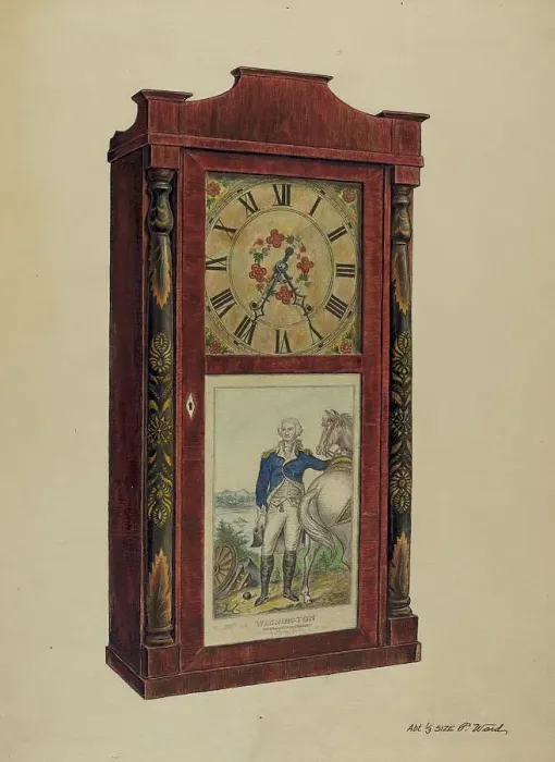 Framed Print : Clock, probably 1937. Creator: Paul Ward Framed Print : Clock, probably 1937. Creator: Paul Ward