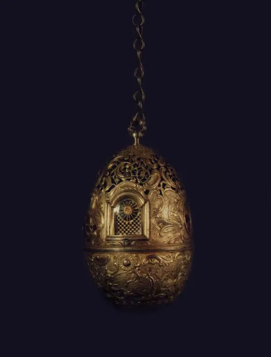 Framed Print : Clock shaped as Easter egg, 1764-1767. Artist: Kulibin, Ivan Petrovich (1735-1818) Framed Print : Clock shaped as Easter egg, 1764-1767. Artist: Kulibin, Ivan Petrovich (1735-1818)