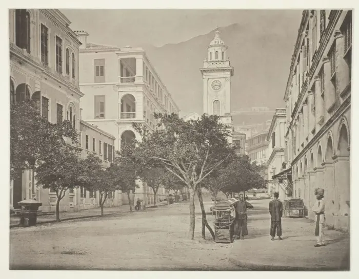 Framed Print : The Clock-Tower, Hong-Kong, c. 1868. Creator: John Thomson Framed Print : The Clock-Tower, Hong-Kong, c. 1868. Creator: John Thomson