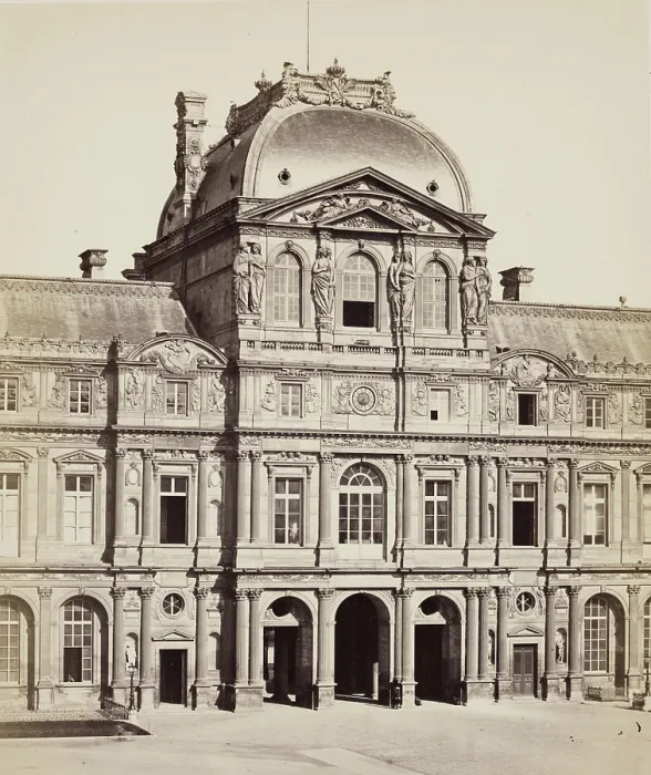 Framed Print : Clock Tower, the Louvre, Paris, between 1860 and 1870. Creator: Edouard Baldus Framed Print : Clock Tower, the Louvre, Paris, between 1860 and 1870. Creator: Edouard Baldus