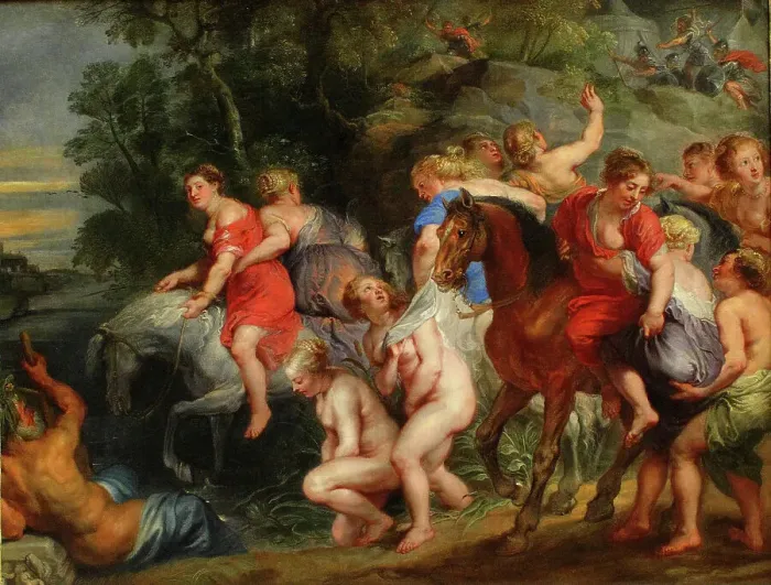 Framed Print : Cloelia Passing the Tiber, Between 1630 and 1640. Creator: Rubens, Peter Paul, (School) Framed Print : Cloelia Passing the Tiber, Between 1630 and 1640. Creator: Rubens, Peter Paul, (School)