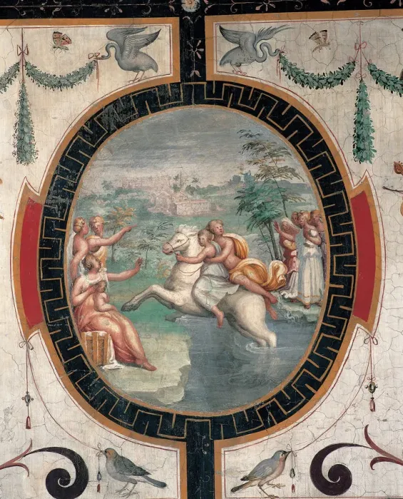 Framed Print : Cloelia Passing the Tiber, Mid of 16th cen Artist: Gherardi, Cristofano (1508-1556) Framed Print : Cloelia Passing the Tiber, Mid of 16th cen Artist: Gherardi, Cristofano (1508-1556)