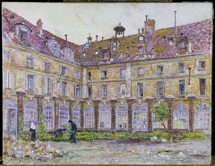 Framed Print : Cloister of the Abbaye-aux-Bois, rue de Sevres, 1906. Creator: Frederic Houbron Framed Print : Cloister of the Abbaye-aux-Bois, rue de Sevres, 1906. Creator: Frederic Houbron
