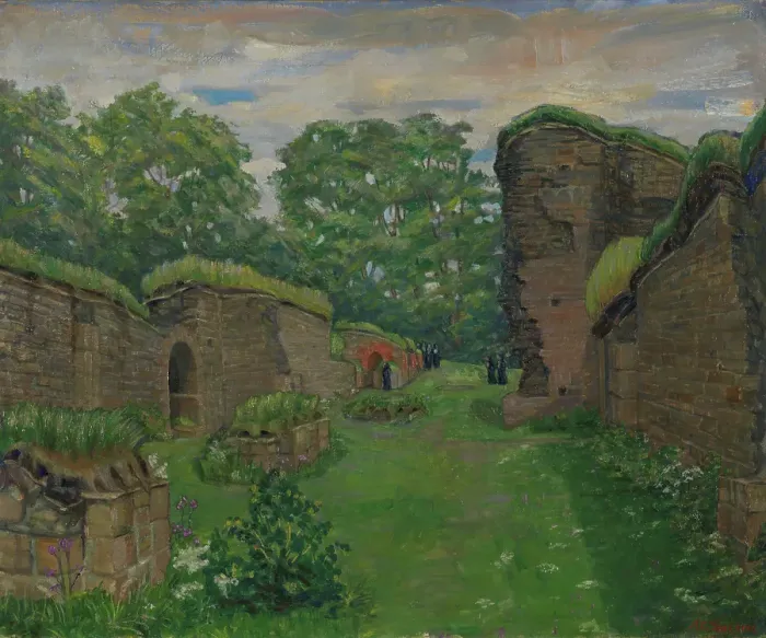 Framed Print : Cloister Ruins at Hovedoya, probably 1926. Creator: Anders C Svarstad Framed Print : Cloister Ruins at Hovedoya, probably 1926. Creator: Anders C Svarstad