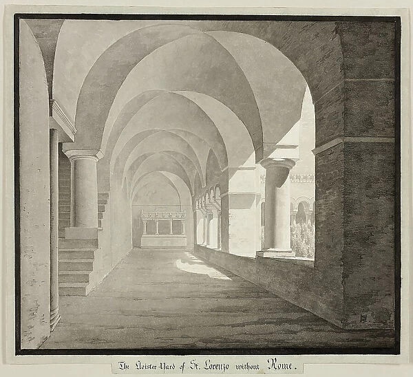 The Cloister of San Lorenzo Fuori le Mura, Rome, 1827. Creator: Unknown