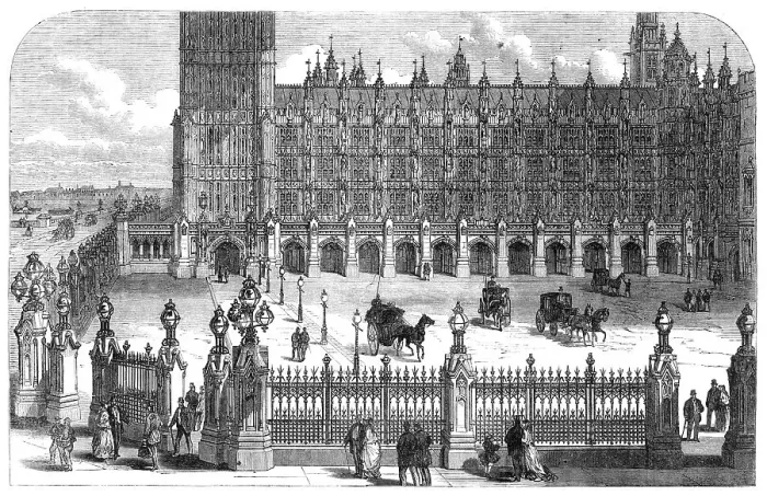 Framed Print : Cloister in front of the Speaker's House, New Palace-Yard, Westminster, 1868. Creator: Unknown Framed Print : Cloister in front of the Speaker's House, New Palace-Yard, Westminster, 1868. Creator: Unknown