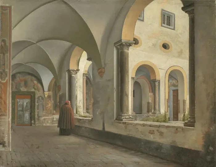 Framed Print : The Cloisters of the Franciscan Monastery Santa Maria in Aracoeli in Rome, 1813-1816. Creator: CW Eckersberg Framed Print : The Cloisters of the Franciscan Monastery Santa Maria in Aracoeli in Rome, 1813-1816. Creator: CW Eckersberg