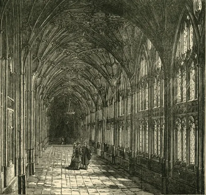 Framed Print : The Cloisters of Gloucester Cathedral, 1898. Creator: Unknown Framed Print : The Cloisters of Gloucester Cathedral, 1898. Creator: Unknown
