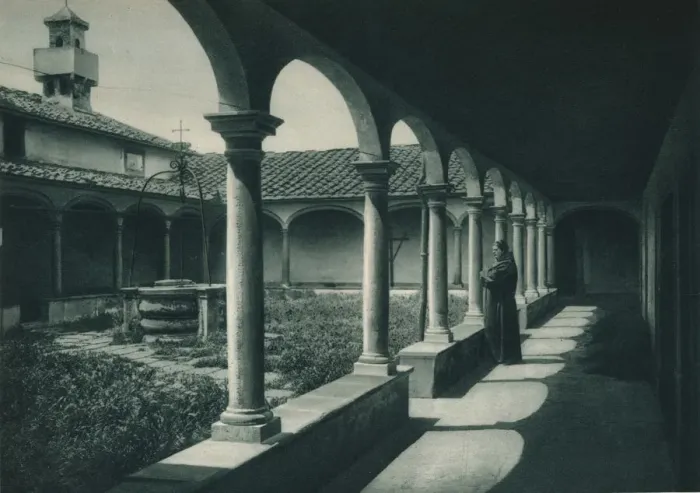 Framed Print : Cloisters in a monastery, Florence, Italy, 1927. Artist: Eugen Poppel Framed Print : Cloisters in a monastery, Florence, Italy, 1927. Artist: Eugen Poppel