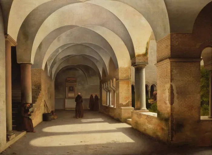 Framed Print : The Cloisters, San Lorenzo fuori le mura, 1824. Creator: CW Eckersberg Framed Print : The Cloisters, San Lorenzo fuori le mura, 1824. Creator: CW Eckersberg