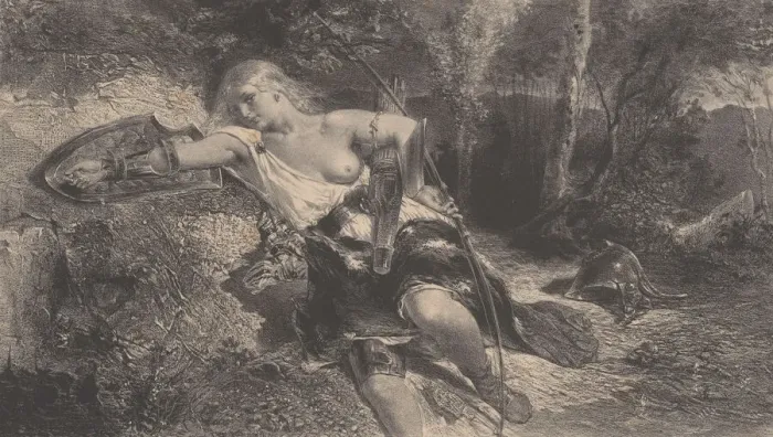 Framed Print : Clorinde, 1847. Creator: Celestin Nanteuil Framed Print : Clorinde, 1847. Creator: Celestin Nanteuil