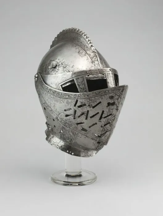 Framed Print : Close Helmet, Landshut, 1551, possibly 1557. Creator: Possibly by the workshop of Framed Print : Close Helmet, Landshut, 1551, possibly 1557. Creator: Possibly by the workshop of
