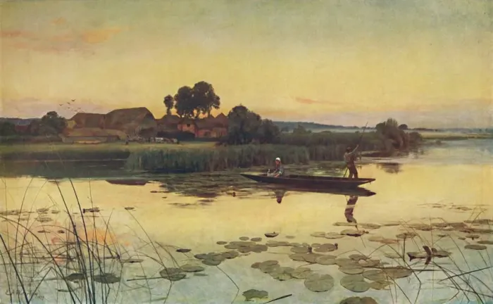 Framed Print : The Close of a Midsummers Day, 1879. Creator: Sir Ernest Albert Waterlow Framed Print : The Close of a Midsummers Day, 1879. Creator: Sir Ernest Albert Waterlow