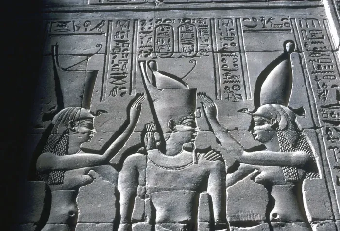 Framed Print : Close up of Pharaoh wearing Double Crown, Temple of Horus, Edfu, Egypt, c251-c246BC Framed Print : Close up of Pharaoh wearing Double Crown, Temple of Horus, Edfu, Egypt, c251-c246BC