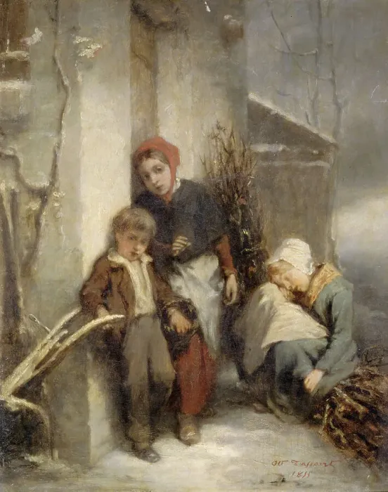 Framed Print : The closed door, 1855. Creator: Octave Tassaert Framed Print : The closed door, 1855. Creator: Octave Tassaert