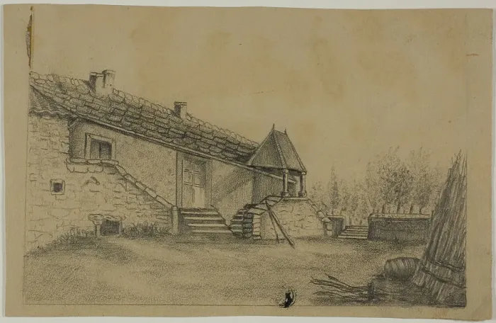 Framed Print : Closed Farmhouse, n.d. Creator: Unknown Framed Print : Closed Farmhouse, n.d. Creator: Unknown