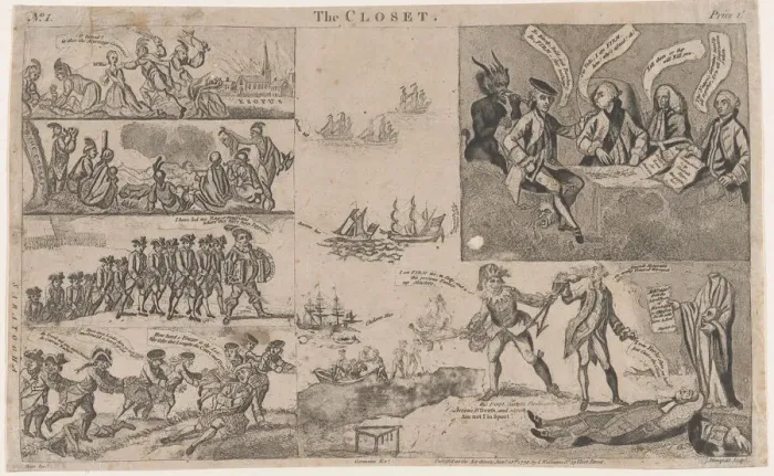 Framed Print : The Closet, January 28, 1778. January 28, 1778. Creator: Anon Framed Print : The Closet, January 28, 1778. January 28, 1778. Creator: Anon